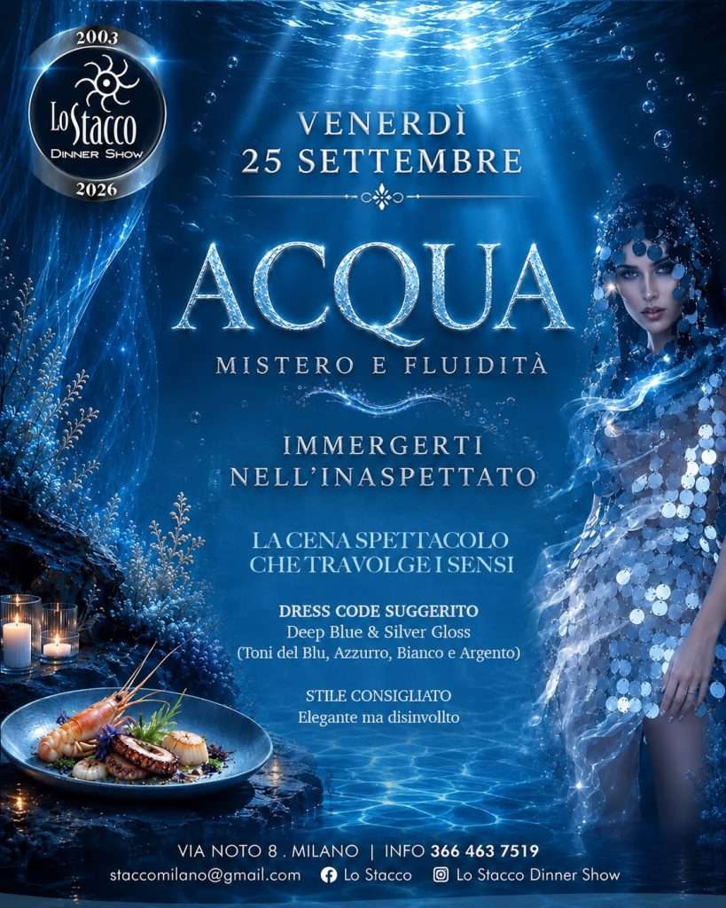 venerdi 25 settembre - lo stacco milano dinner show
