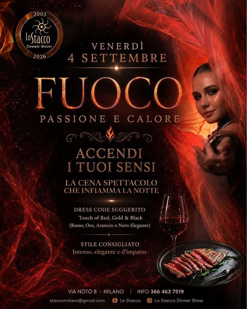 venerdi 4 settembre - lo stacco milano dinner show
